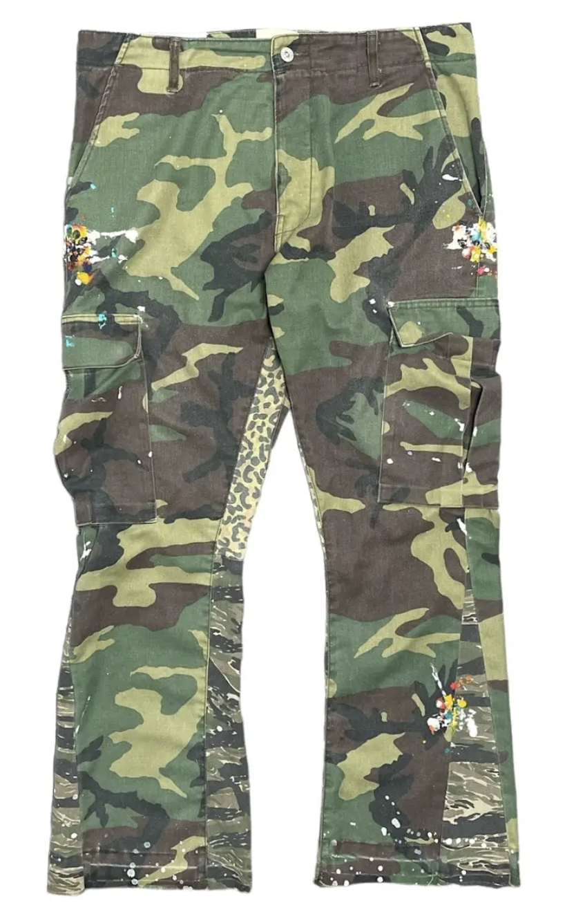 Product | Gallery Department LA Flare Paint Splatter Cargo Pants Camo