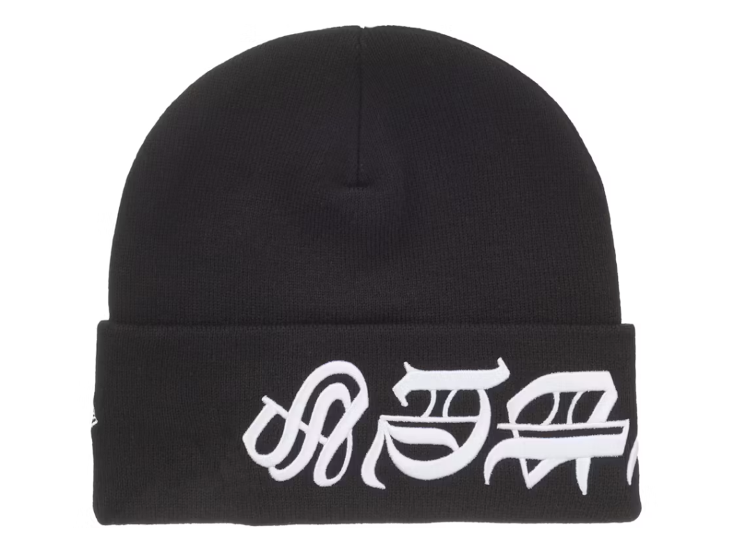 Product | Supreme New Era Blackletter Beanie Black