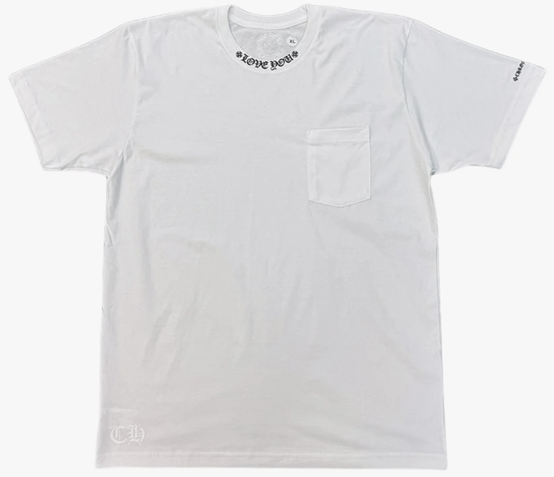 Product | Chrome Hearts 'Love You' Neck Logo Tee White