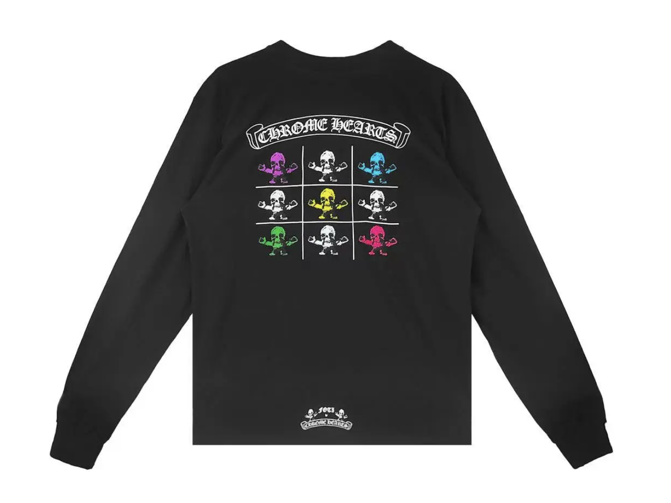 Chrome Hearts カットソー Chrome Hearts Scroll Logo Multi Color Crosses Sleeve Tshirt